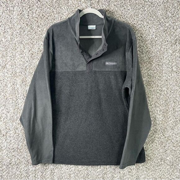 Columbia Sweatshirt Men’s XL Steens Mountain Gray Half Snap Fleece Pullover - Picture 1 of 5